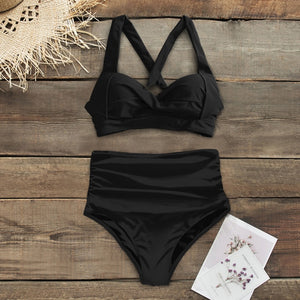 High Waist Floral Bottom Two-piece Swimsuit