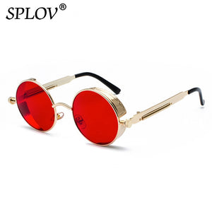 Retro Round Steam Punk Metal Frame Sunglasses