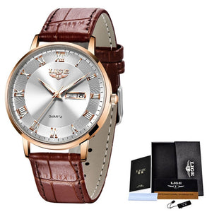 LIGE Ultra-Thin Stainless Steel Wristwatch