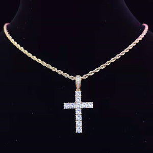 Cross Pendant on Cubic Zircon 4mm Necklace