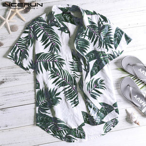 Hawaiian Tropical Floral Print Short Sleeve Shirt