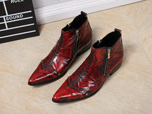 Italian Steel Pointed Toe Western Styles Double Buckle Strap Boots