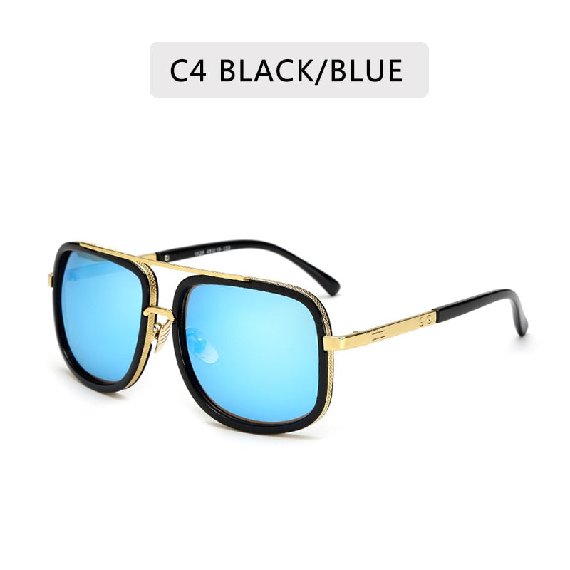 Big Frame Square  Metal Retro Sunglasses