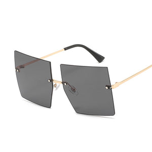 Vintage Square Rimless Sunglasses