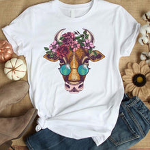 Floral Cow Print Graphic Tee