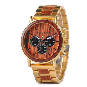 BOBOBIRD Quartz Chronograph Wooden Strap Watch