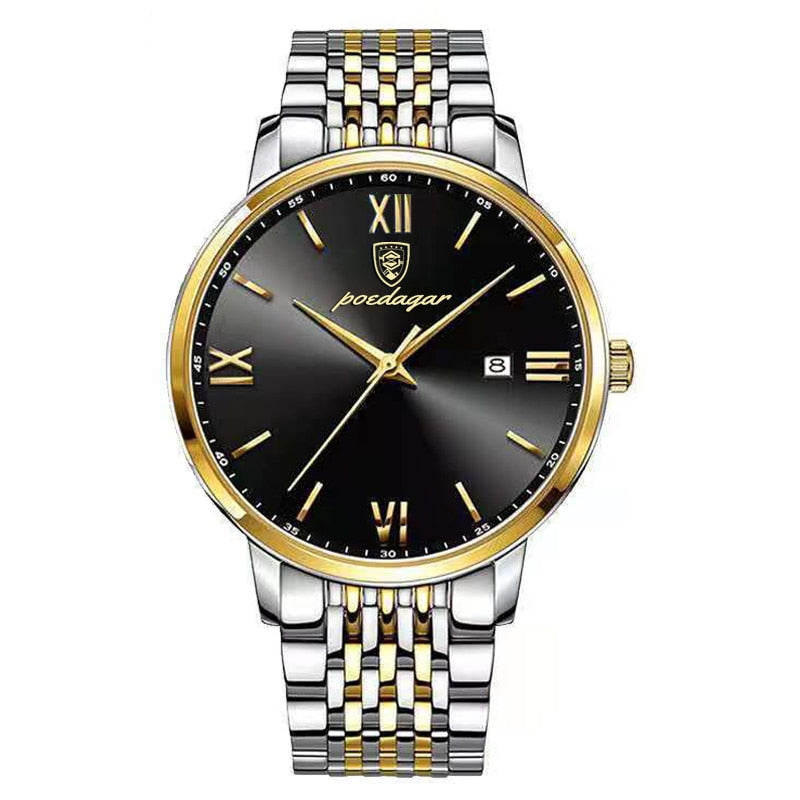 Stainless Steel Hidden Clasp Luminous Wrist Watch