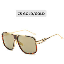 Retro Metal Gradient Square Frame Oversized Sunglasses