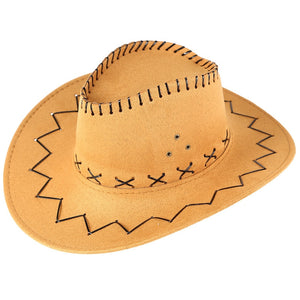 Faux Suede Western Hat