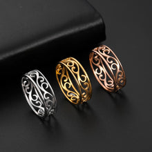 Retro Filigree Stainless Steel Cutout Ring