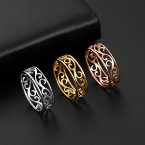 Retro Filigree Stainless Steel Cutout Ring