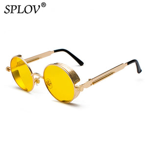 Retro Round Steam Punk Metal Frame Sunglasses