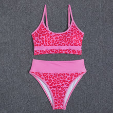 One Shoulder Leopard High Waist Swimwear