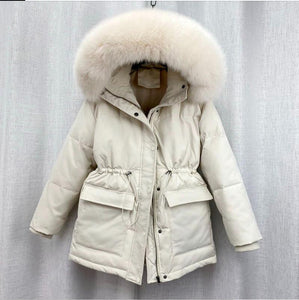 Cotton Padded Hooded Fur Parka