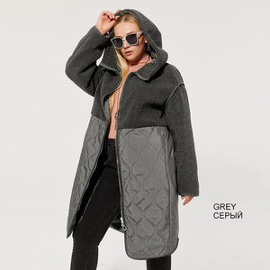 Faux Fur Hooded Oversize Coat