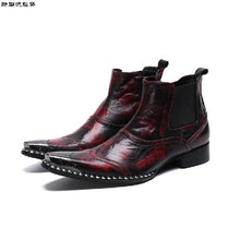 Italian Steel Pointed Toe Western Styles Double Buckle Strap Boots