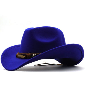 Wool Western Cowboy Hat With Leather Band