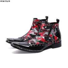 Italian Steel Pointed Toe Western Styles Double Buckle Strap Boots