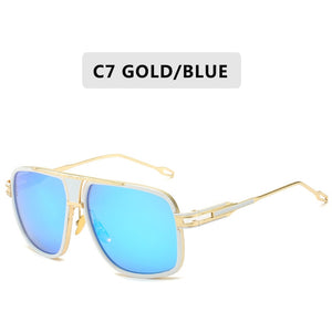 Retro Metal Gradient Square Frame Oversized Sunglasses