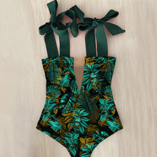 One Piece Strappy Floral Bathing Suit