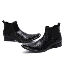Italian Steel Pointed Toe Western Styles Double Buckle Strap Boots