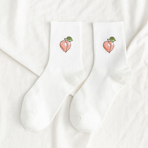 Happy Funny Fruit Candy Colors Mid Socks