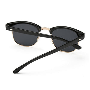 Polarized Semi Rimless Classic Rivet Retro Sunglasses