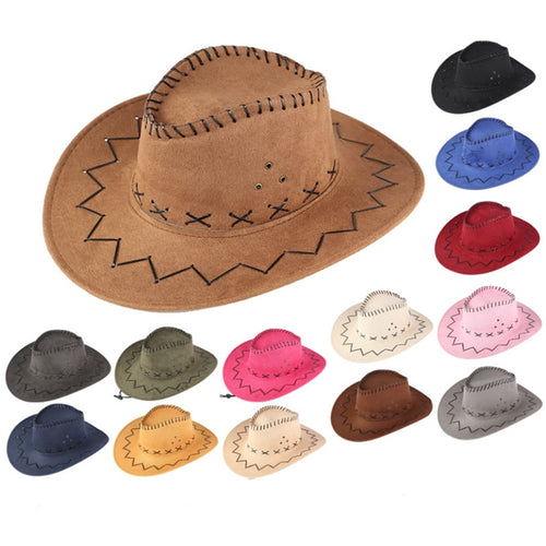 Faux Suede Western Hat