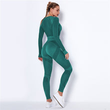 2 Piece Long Sleeve Crop Top + High Waist Leggings Sets