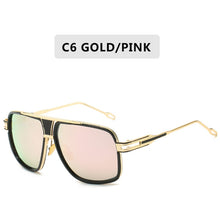 Retro Metal Gradient Square Frame Oversized Sunglasses