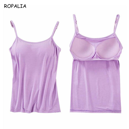 Padded Soft Tank Top With Built In Bra