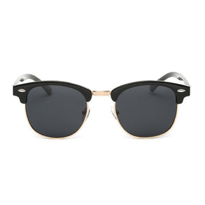 Polarized Semi Rimless Classic Rivet Retro Sunglasses