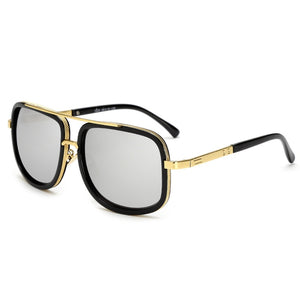 Big Frame Square  Metal Retro Sunglasses