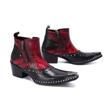 Italian Steel Pointed Toe Western Styles Double Buckle Strap Boots