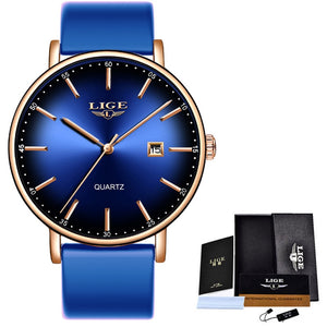 LIGE Ultra-thin Stainless Steel Quartz Watch