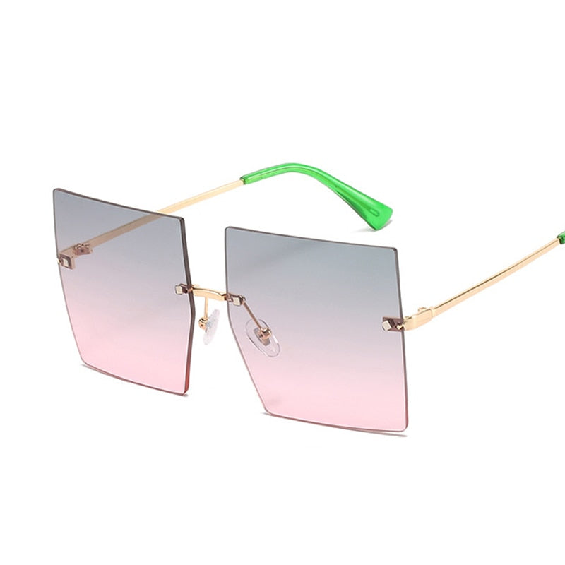 Vintage Square Rimless Sunglasses