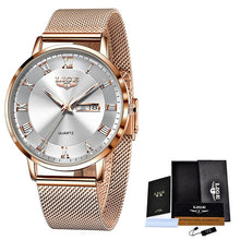 LIGE Ultra-Thin Stainless Steel Wristwatch