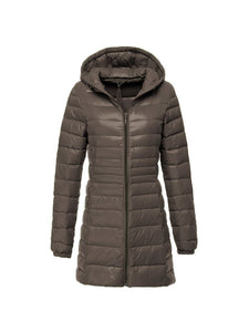 Long Ultra Light Down Jacket With Hood