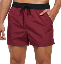 Two-tone Drawstring Closed Swimming Trunks