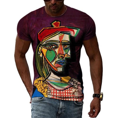 Spanish Impressionist Master Picasso Oil Painting 3D Print T-shirt