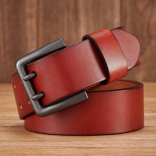 Thick Genuine Leather Double Pin Belt
