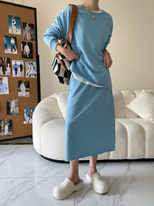 Casual Loose Fit Sweater & Dress Set