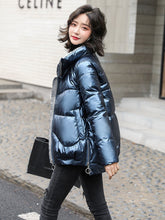 Light-reflecting Warm Short Padded Oversized Cotton Coat