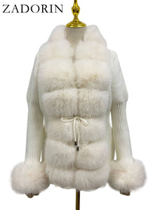 Faux Fur Detachable Collar Coat