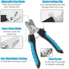 Stainless Steel Professional Pet Nail Clippers with Safety Guard
