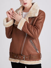 Thick Faux Leather Fur Coat