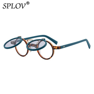 Popular Flip Up Retro Small Round Metal Sun Glasses