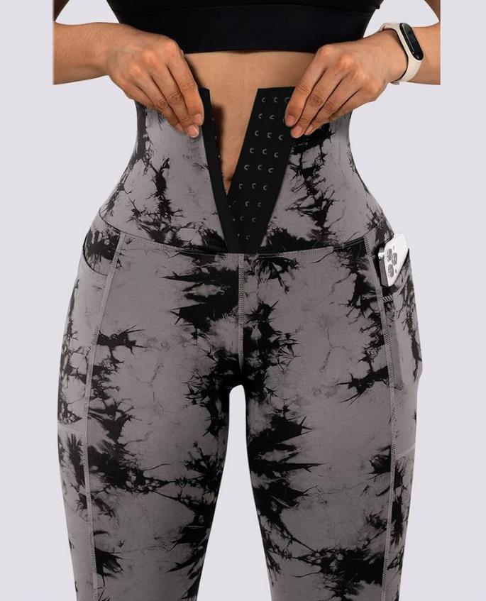 Tie Dye Print Tummy Control High Waist Yoga Pants