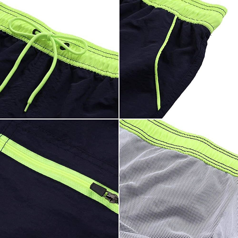 Two-tone Drawstring Closed Swimming Trunks
