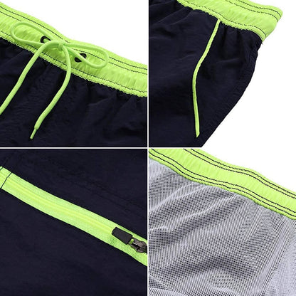 Two-tone Drawstring Closed Swimming Trunks